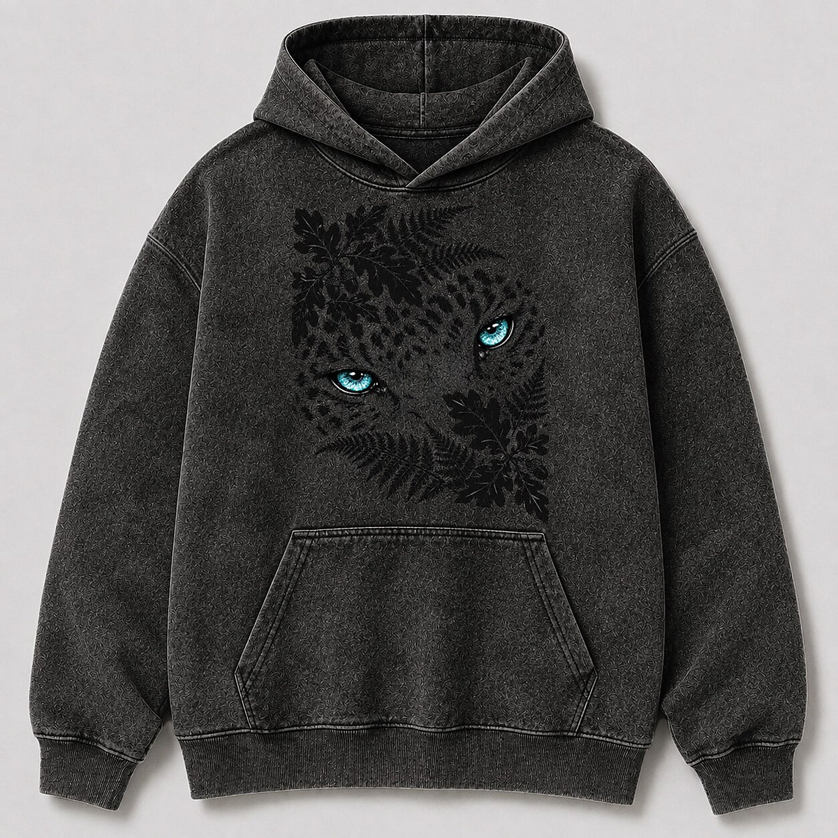 Washed Leopard Oak Leaf Wildlife Graphic Hoodie