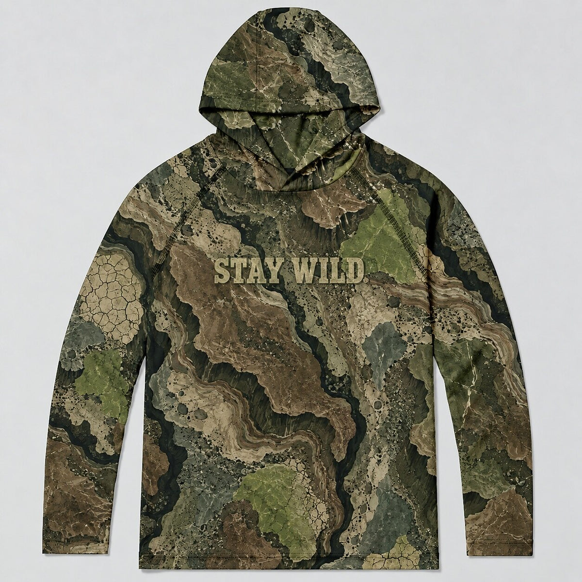 UPF 50+ Stay Wild Red Rock Camo Sun Hoodie