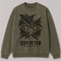 Washed Hidden Leopard Fern Jungle Wildlife Graphic Sweatshirt