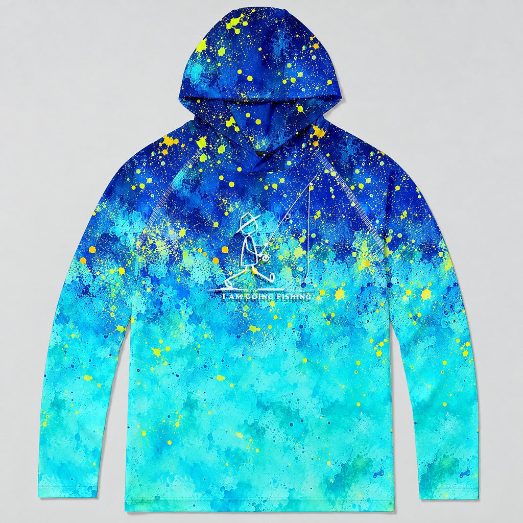 UPF 50+ Abstract Fishing Graphic Sun Hoodie