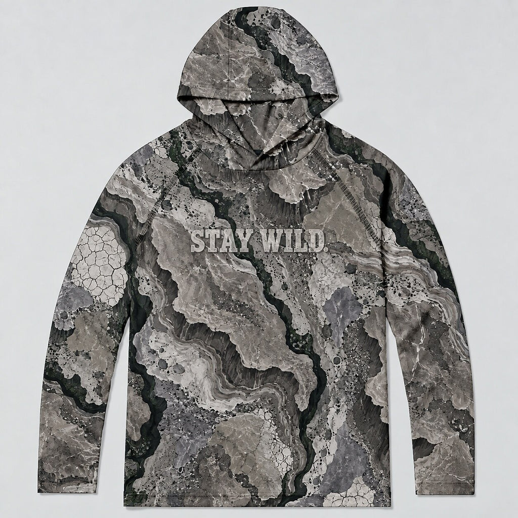 UPF 50+ Stay Wild Red Rock Camo Sun Hoodie