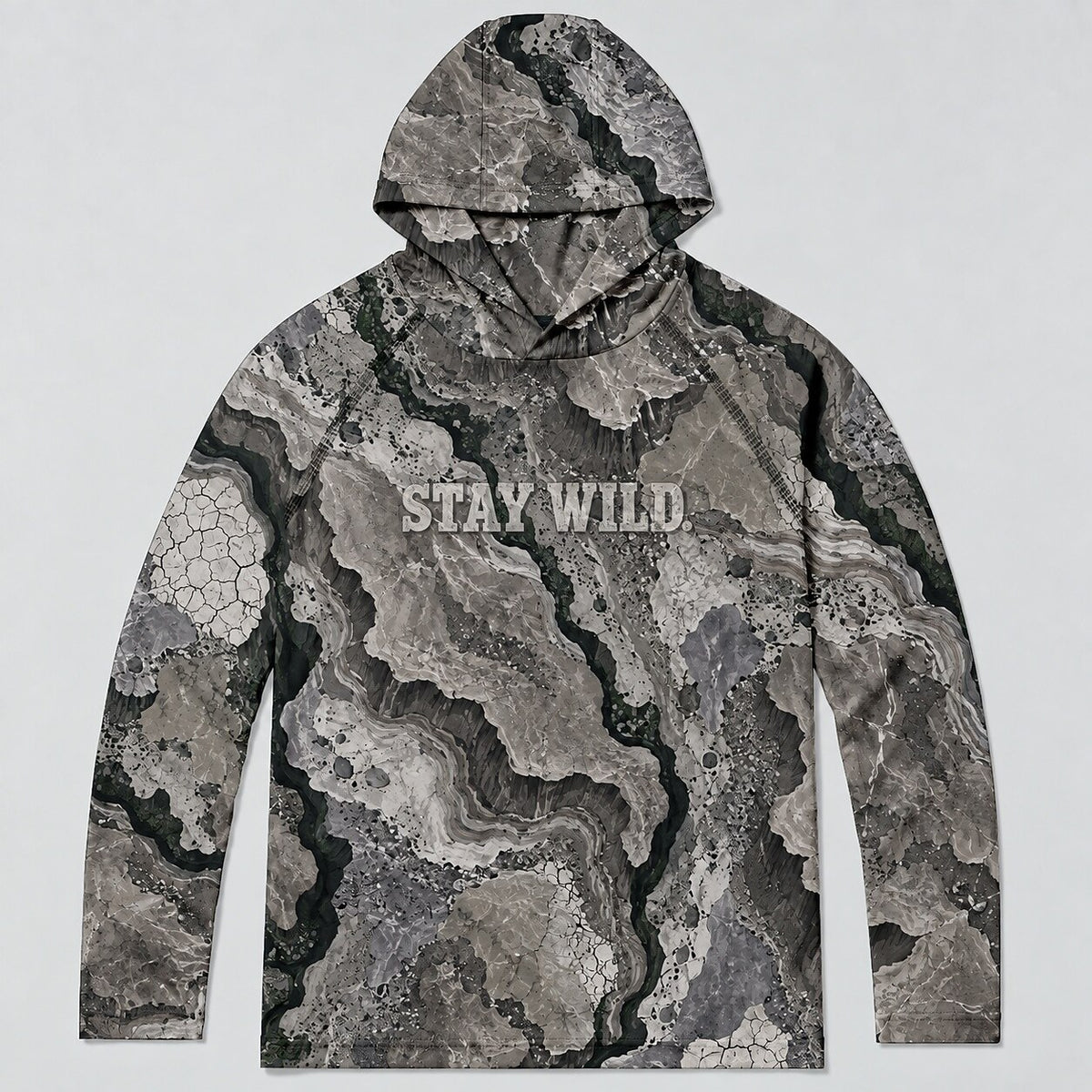 UPF 50+ Stay Wild Red Rock Camo Sun Hoodie