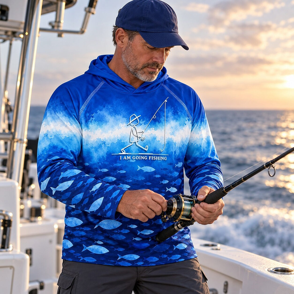 UPF 50+ Open Water Fishing Graphic Sun Hoodie
