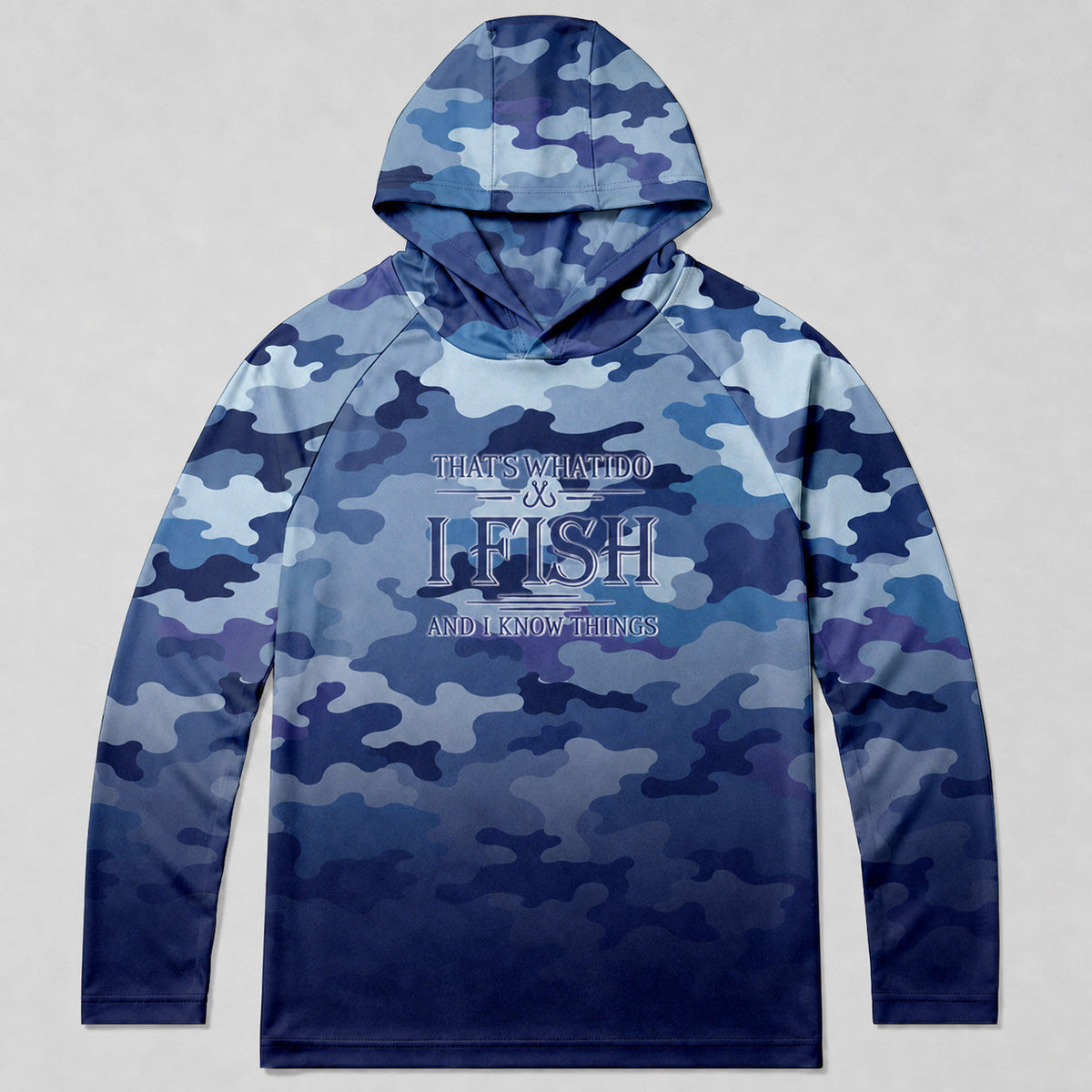 UPF 50+ Camo Fishing Sun Protection Hoodie for Men - front product view