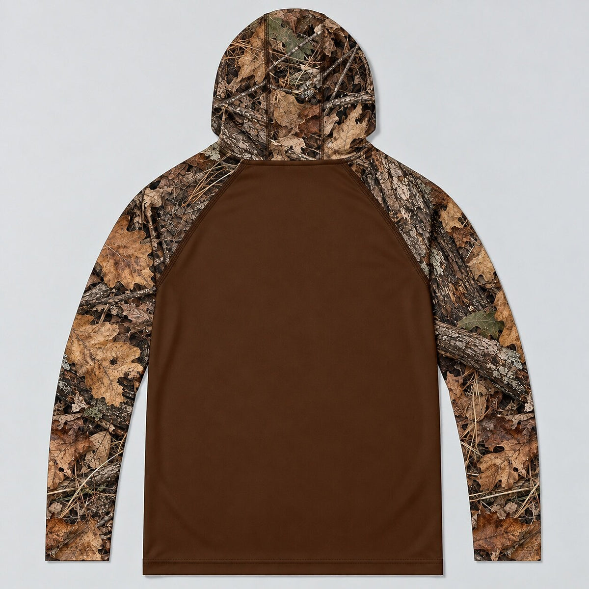 UPF 50+ Born to Hunt Woodland Leaf Camo Sun Hoodie