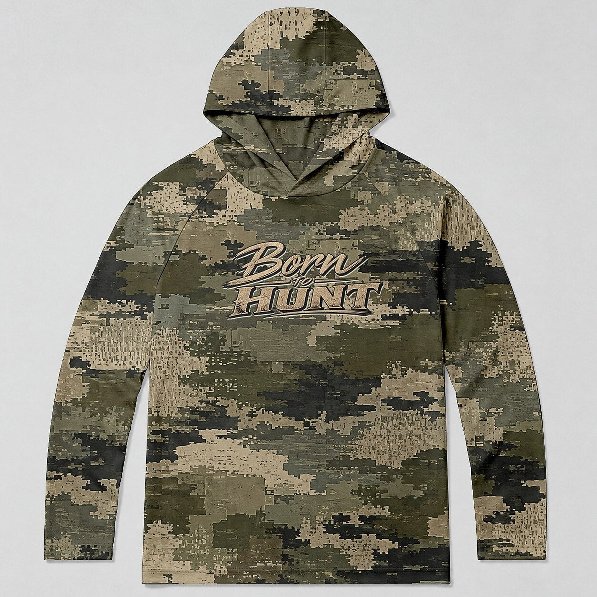 UPF 50+ Digital Camo Hunting Sun Protection Hoodie for Men