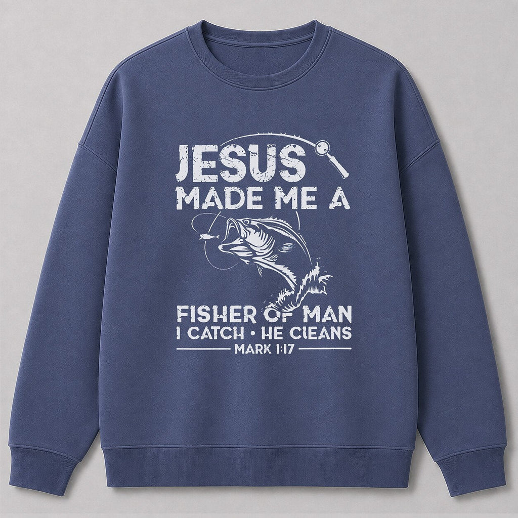 Vintage Bass Lake Life Crewneck Sweatshirt — white front view with printed graphic
