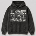 Washed Grizzly Bear Salmon River Fishing Hoodie
