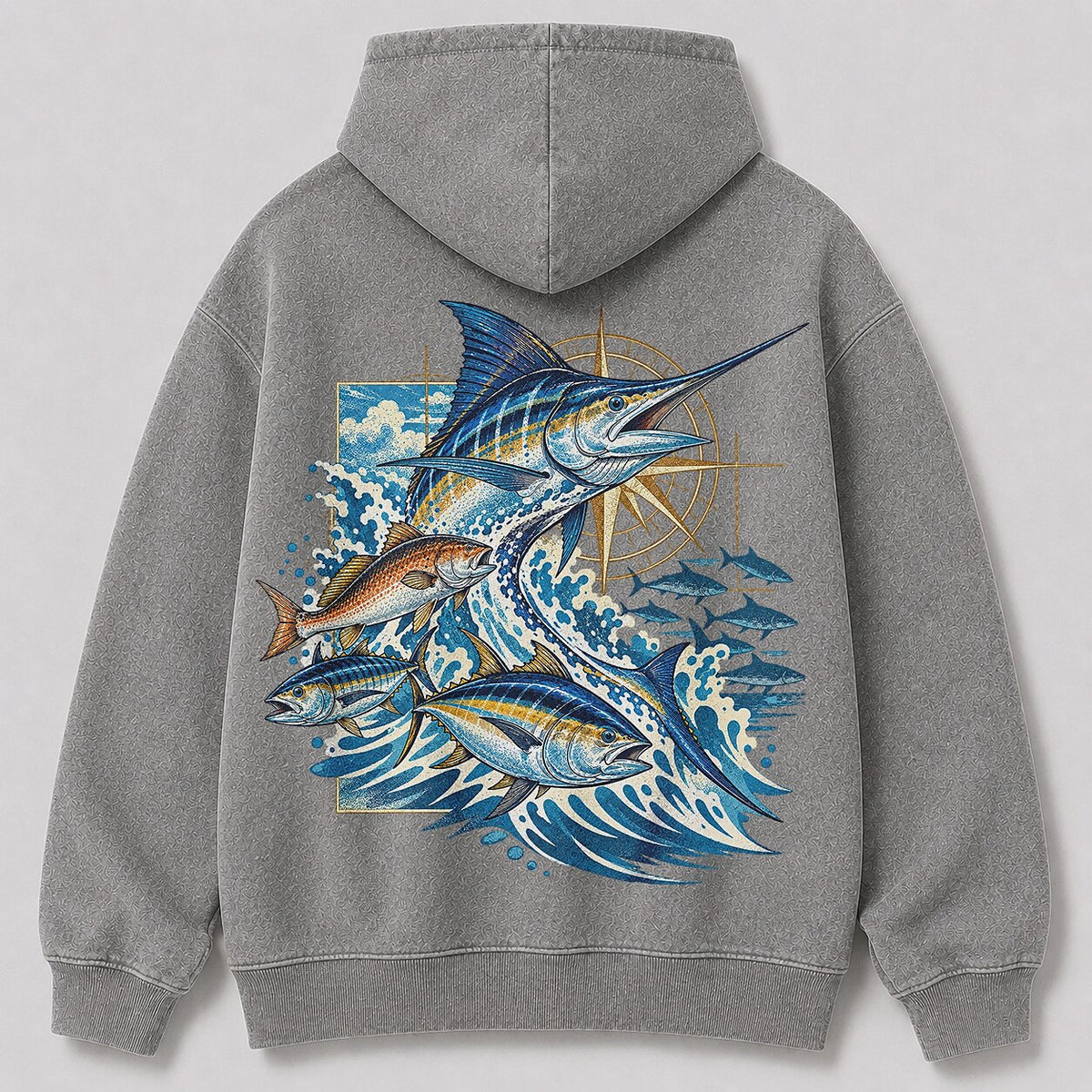 Washed Marlin Tuna Mahi Mahi Sportfishing Hoodie