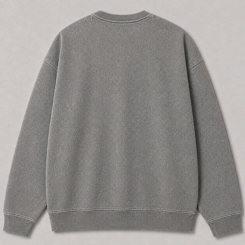Washed American Flag Caribou Big Game Hunting Crewneck Sweatshirt - back product view