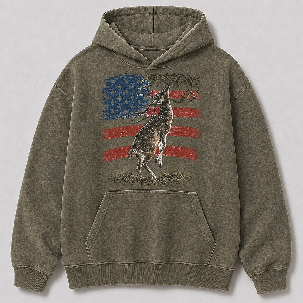 Washed American Flag Pronghorn Hunting Hoodie for Men - alternate product view