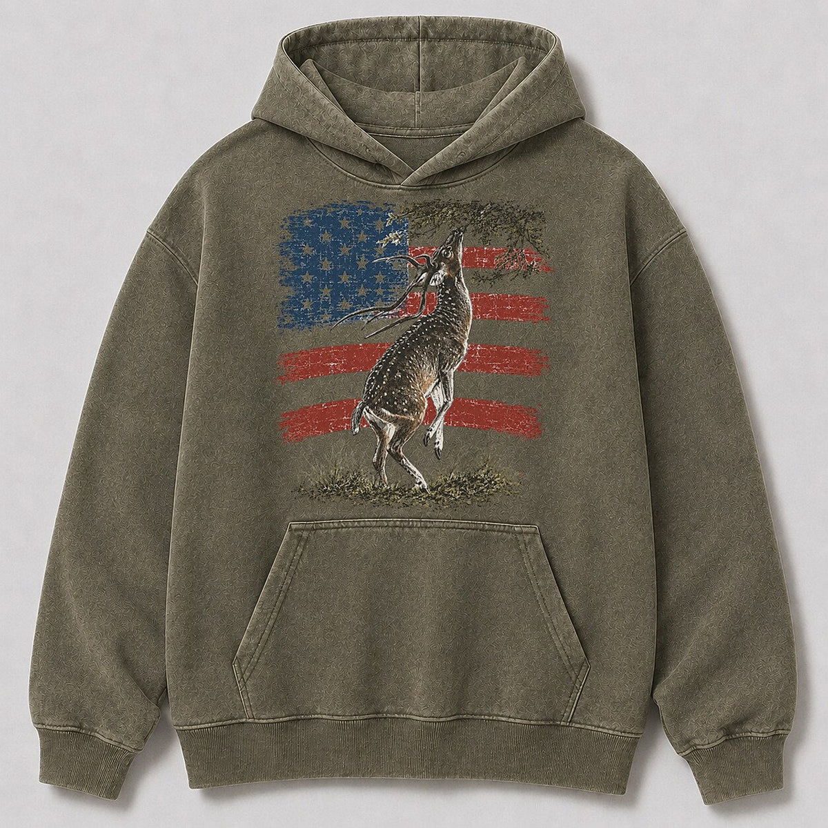 Washed American Flag Pronghorn Hunting Hoodie for Men - alternate product view