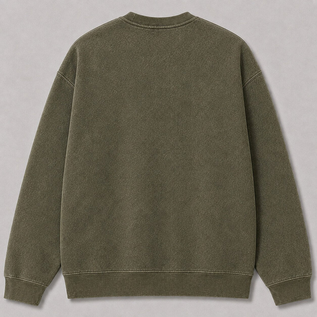 Washed Cigar-Smoking Largemouth Bass Fishing Graphic Crewneck Sweatshirt for Men - back product view
