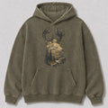 Washed Rocky Mountain Elk Hunting Hoodie for Men - front product view