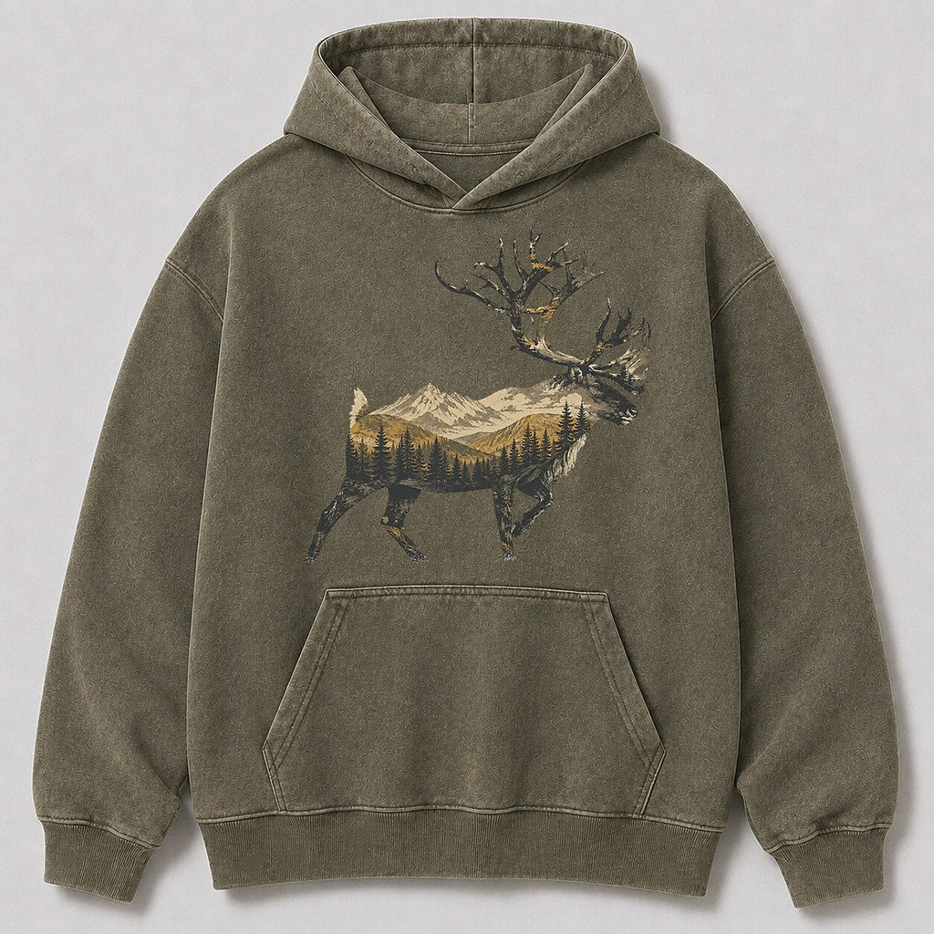 Washed Running Caribou Mountain Hunting Hoodie for Men - alternate product view