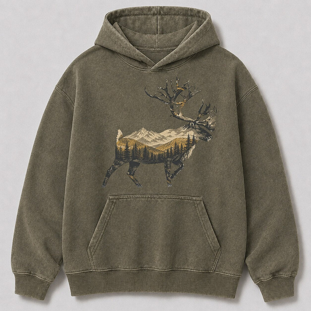 Washed Running Caribou Mountain Hunting Hoodie for Men - alternate product view
