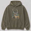 Washed Trophy Whitetail Buck Hunting Hoodie for Men - alternate product view