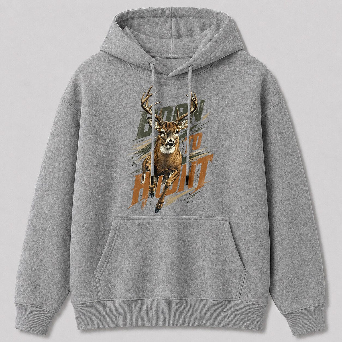 Whitetail Deer Hunting Hoodie - Rugged Woodsman — navy front view with printed graphic