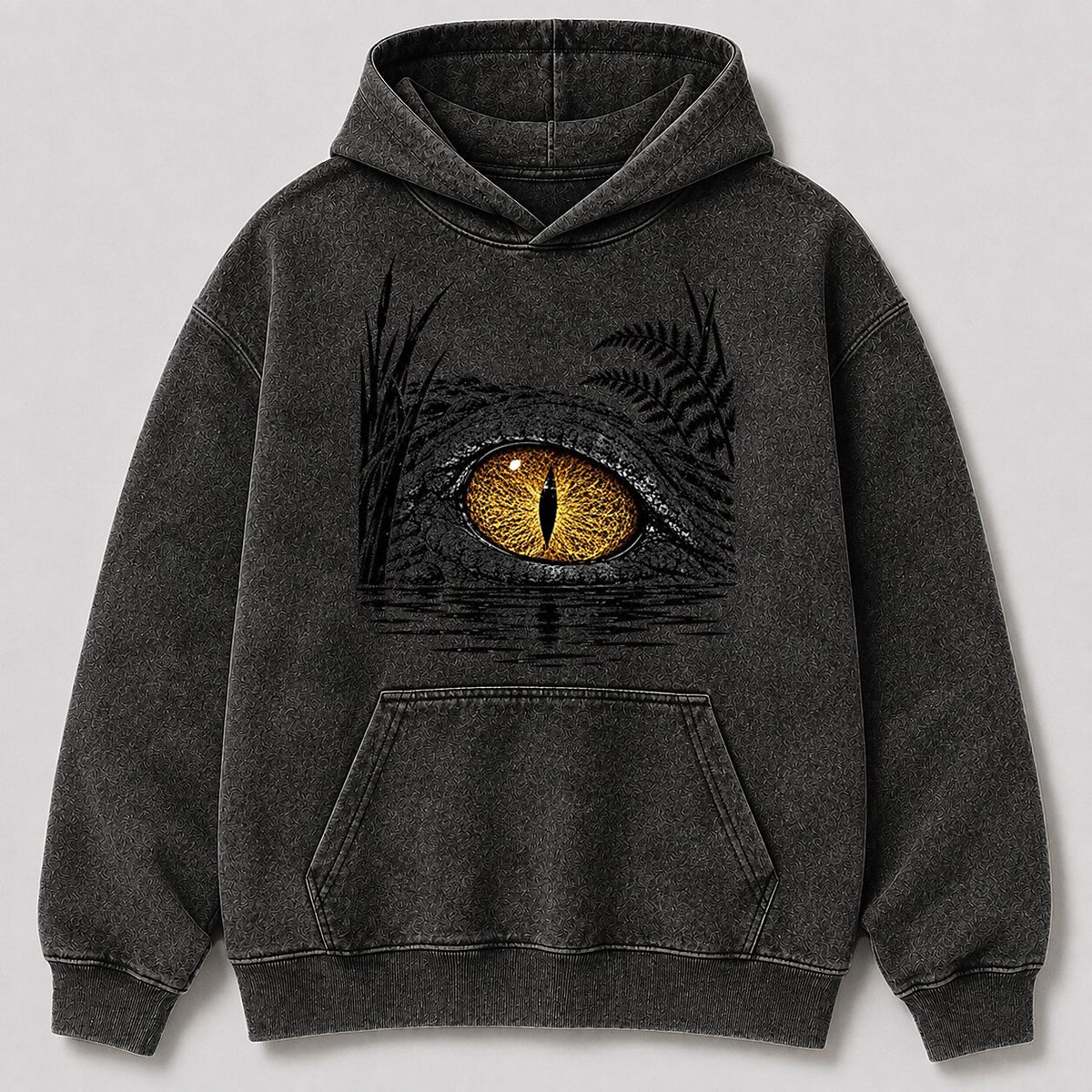 Washed Alligator Swamp Wildlife Hunting Graphic Hoodie