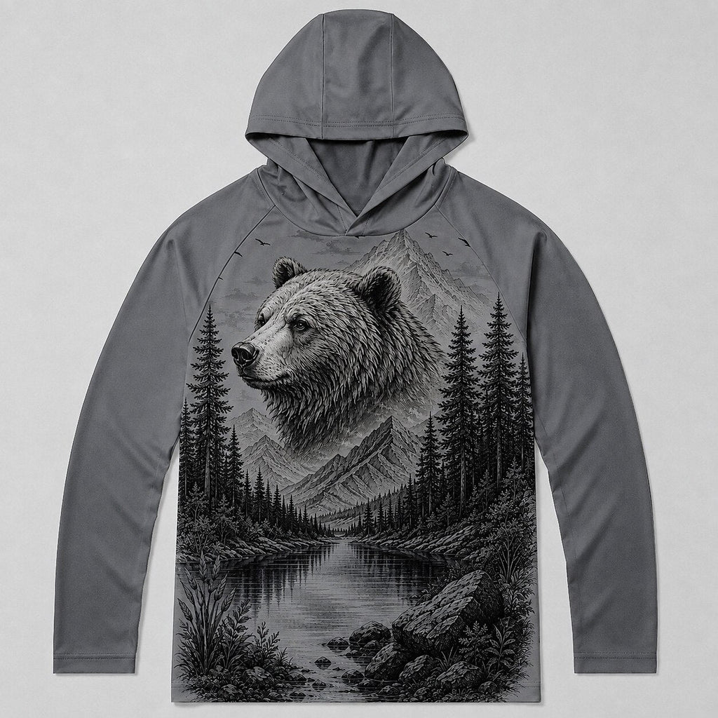 UPF 50+ Bear Hunting Sun Protection Hoodie for Men