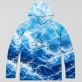 UPF 50+ Ocean Wave Fishing Graphic Sun Hoodie