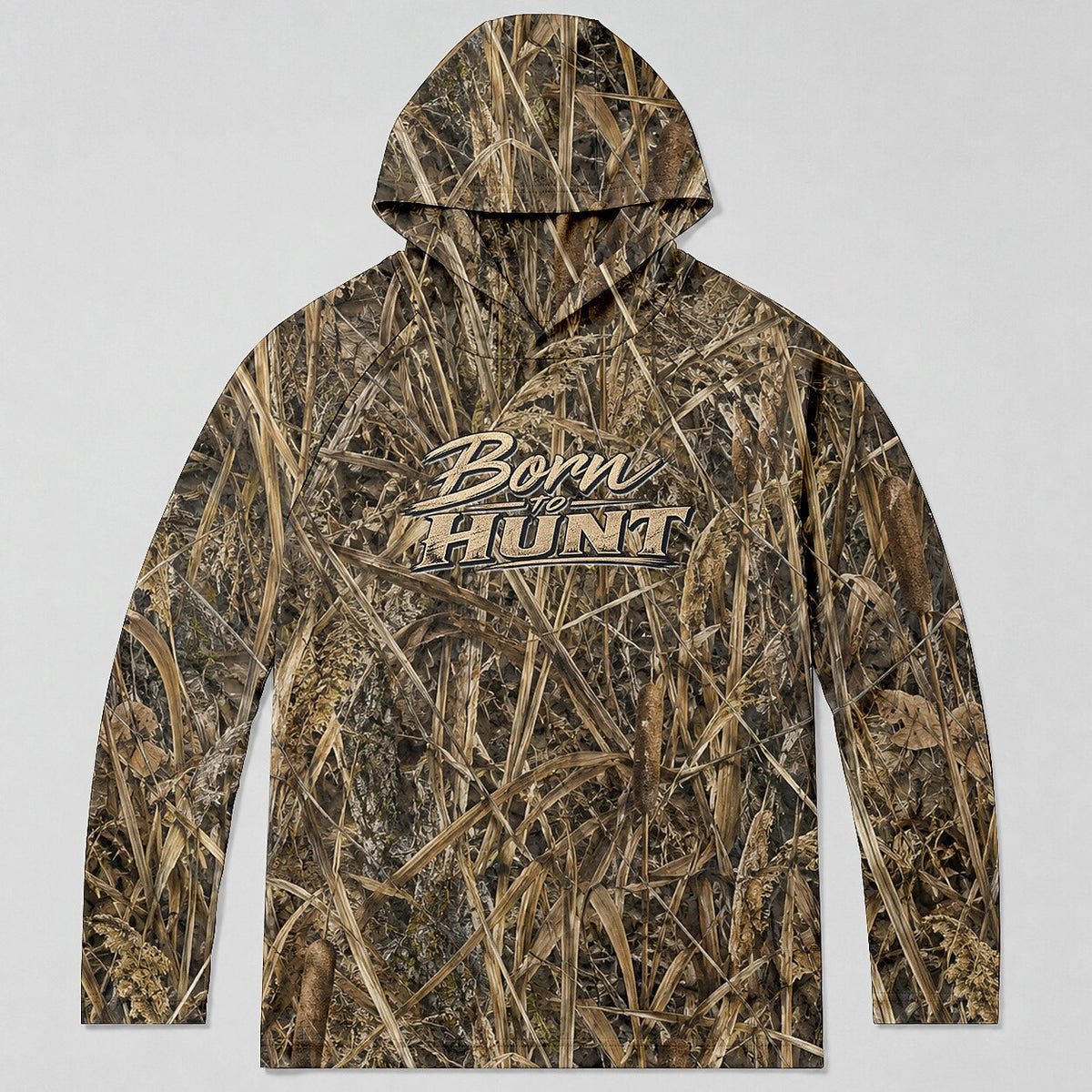 UPF 50+ Marsh Camo Waterfowl Hunting Hoodie for Men