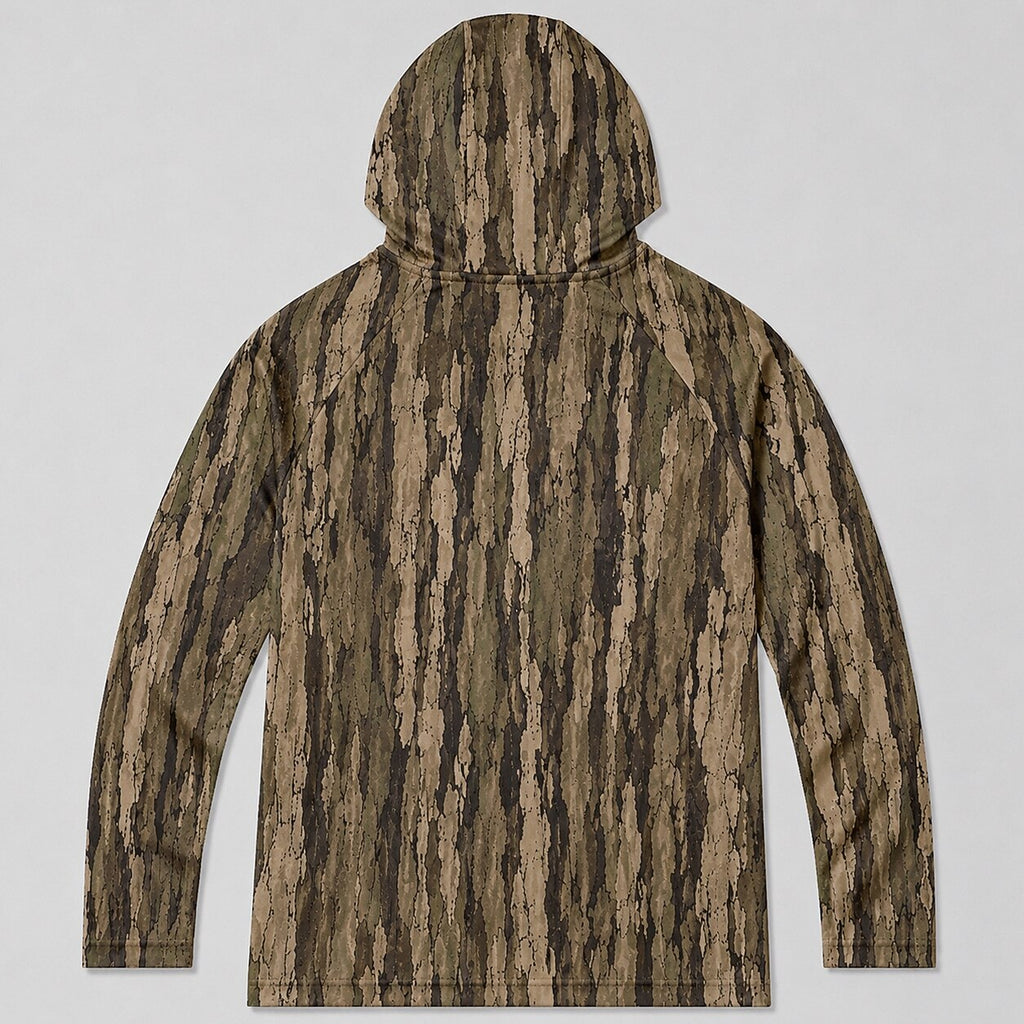 UPF 50+ Tree Bark Camo Hunting Hoodie for Men