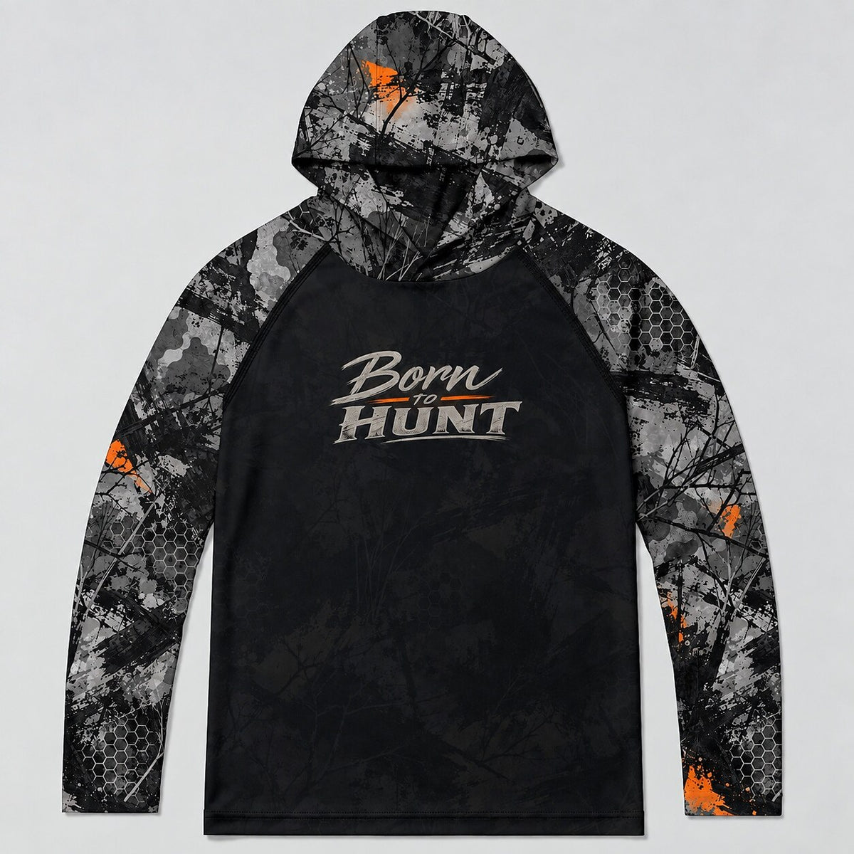 UPF 50+ Born to Hunt Blaze Camo Sun Hoodie