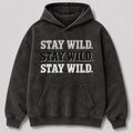 Washed Stay Wild Outdoor Lifestyle Graphic Hoodie
