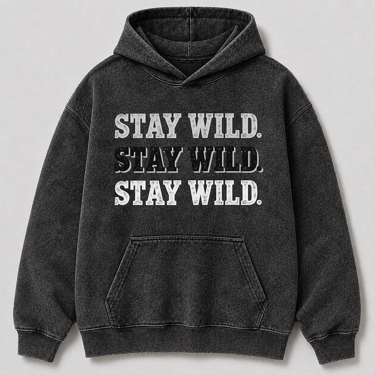 Washed Stay Wild Outdoor Lifestyle Graphic Hoodie